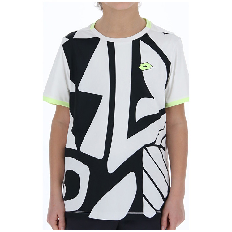 White / Black Lotto Top Ten B Iii Prt2 Pl Kids' T Shirts | Lotto-34829