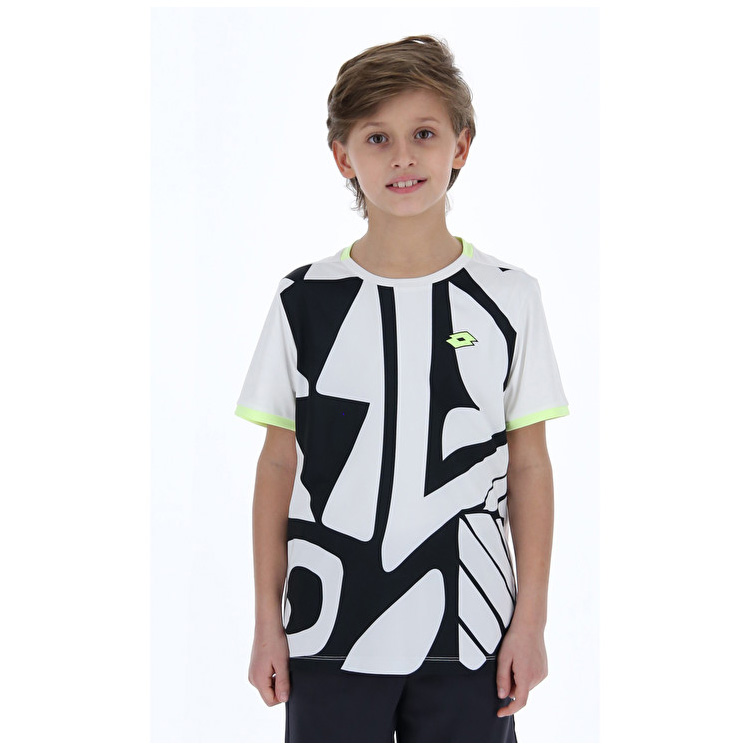 White / Black Lotto Top Ten B Iii Prt2 Pl Kids\' T Shirts | Lotto-34829