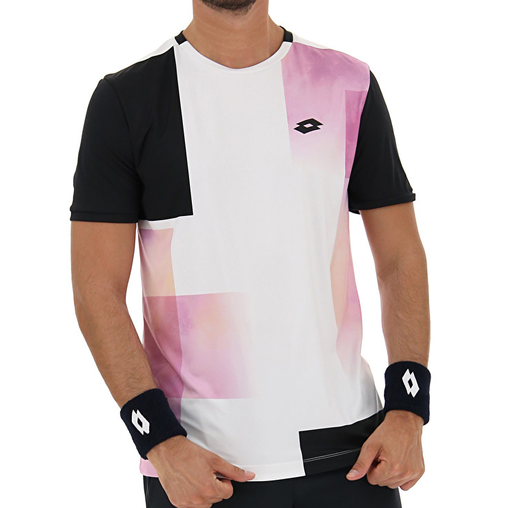 White / Black Lotto Top Ten Iii Prt1 Pl Men's T Shirts | Lotto-34735