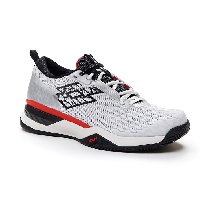 White / Black / Red Lotto Raptor Hyperpulse 100 Cly Men's Tennis Shoes | Lotto-43744