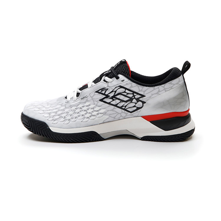 White / Black / Red Lotto Raptor Hyperpulse 100 Cly Men's Tennis Shoes | Lotto-43744