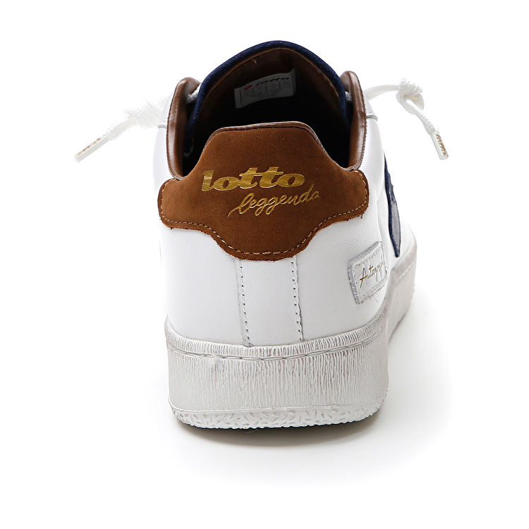 White / Blue / Brown Lotto Autograph Block Men's Sneakers | Lotto-41401