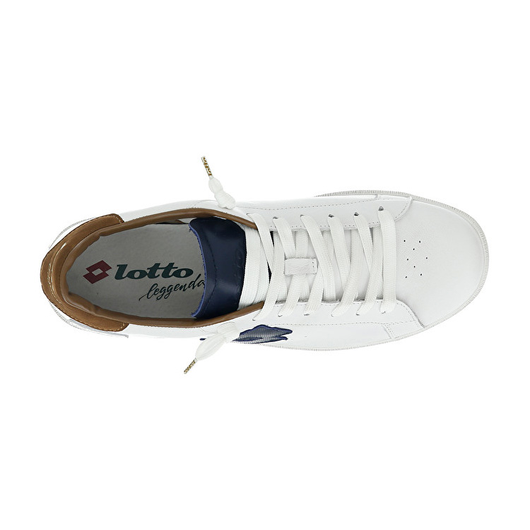 White / Blue / Brown Lotto Autograph Block Men's Sneakers | Lotto-41401