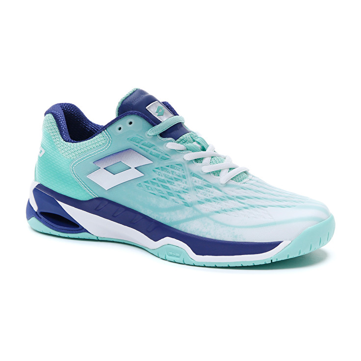 White / Blue / Green Lotto Mirage 100 Spd W Women's Tennis Shoes | Lotto-34018