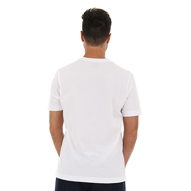 White / Blue Lotto Athletica Optical Js Men's T Shirts | Lotto-30714