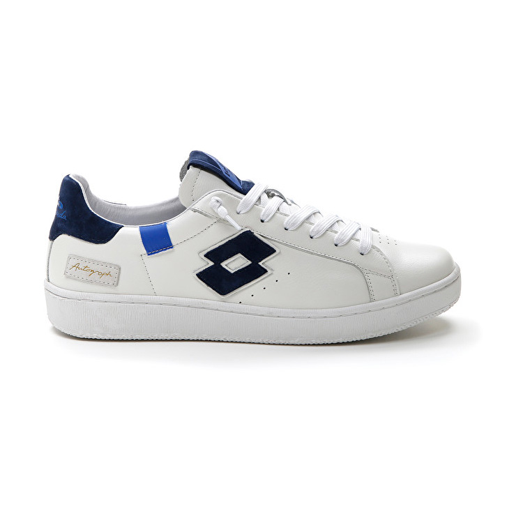 White / Blue Lotto Autograph Block Men\'s Sneakers | Lotto-64563