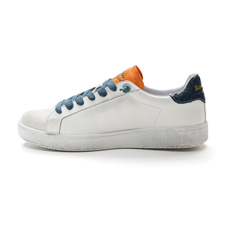 White / Blue Lotto Autograph Fish Men's Sneakers | Lotto-98181