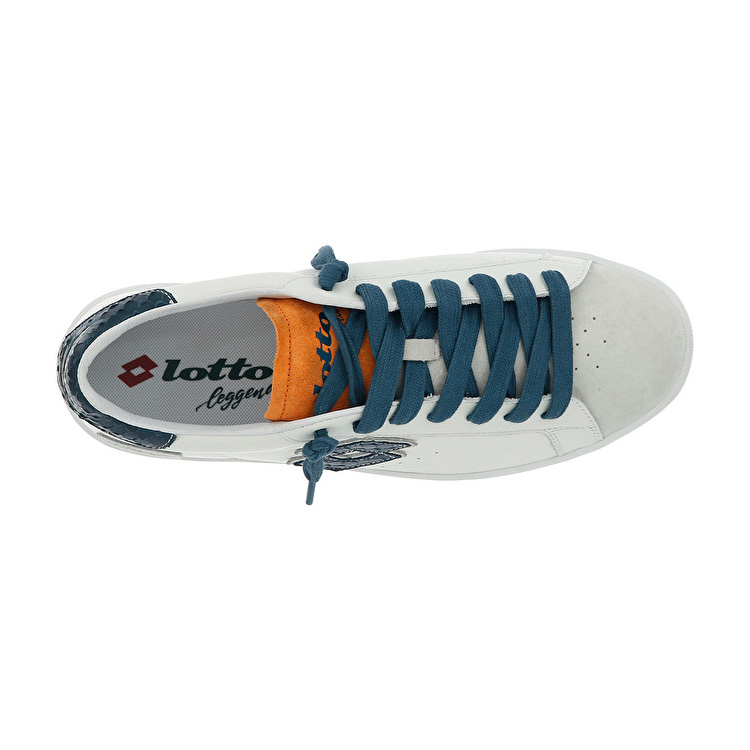 White / Blue Lotto Autograph Fish Men's Sneakers | Lotto-98181