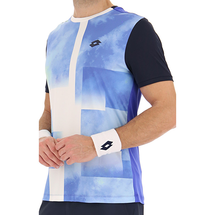 White / Blue Lotto Top Ten Iii Prt1 Pl Men's T Shirts | Lotto-28327