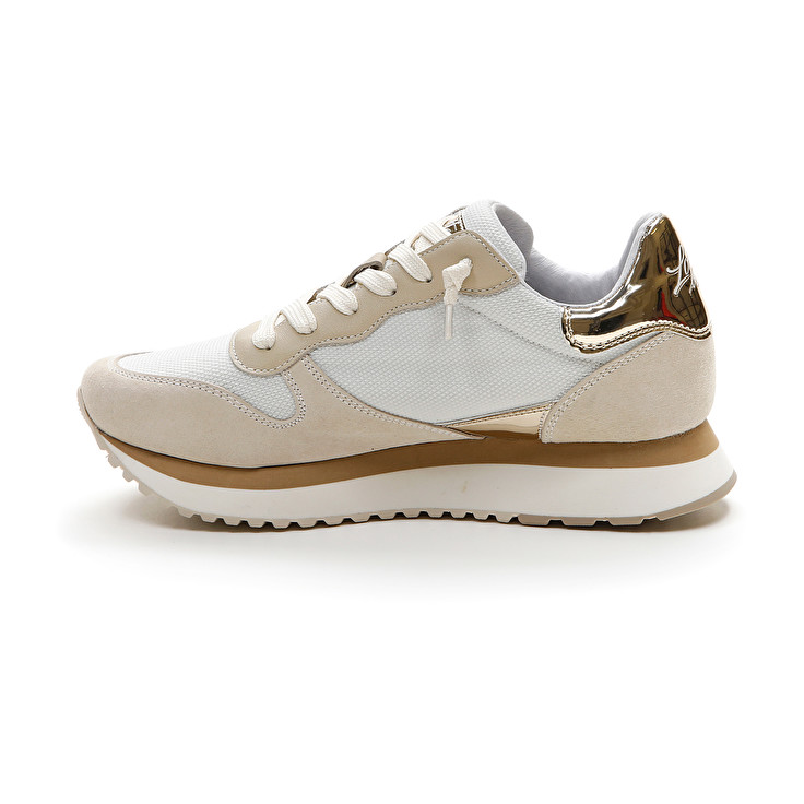 White / Brown Lotto Wedge W Women's Sneakers | Lotto-40314