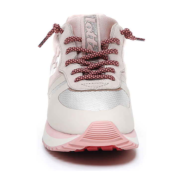 White / Brown / Pink Lotto Tokyo Wedge Tech W Women's Sneakers | Lotto-31708