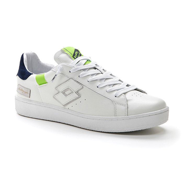 White / Green / Blue Lotto Autograph Block Men's Sneakers | Lotto-27179