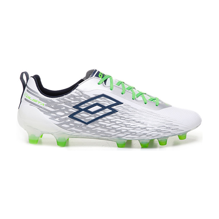 White / Green / Blue Lotto Solista 200 Fg Men\'s Soccer Shoes | Lotto-71726