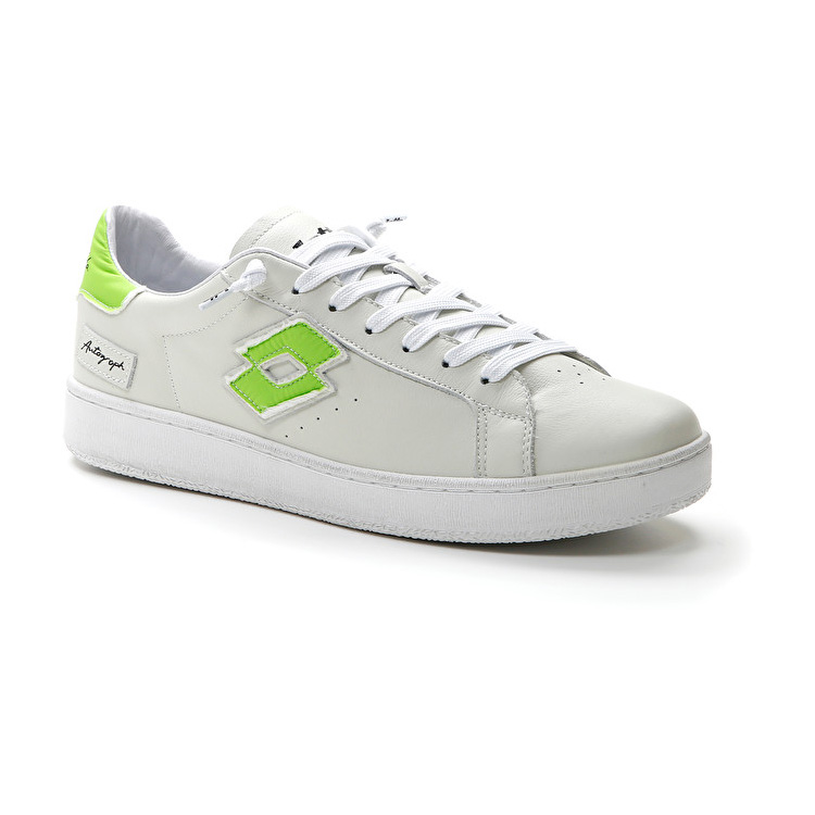 White / Green Lotto Autograph Fluo Men's Sneakers | Lotto-28956