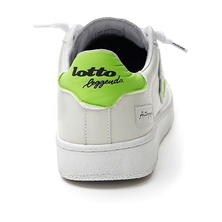 White / Green Lotto Autograph Fluo Men's Sneakers | Lotto-28956