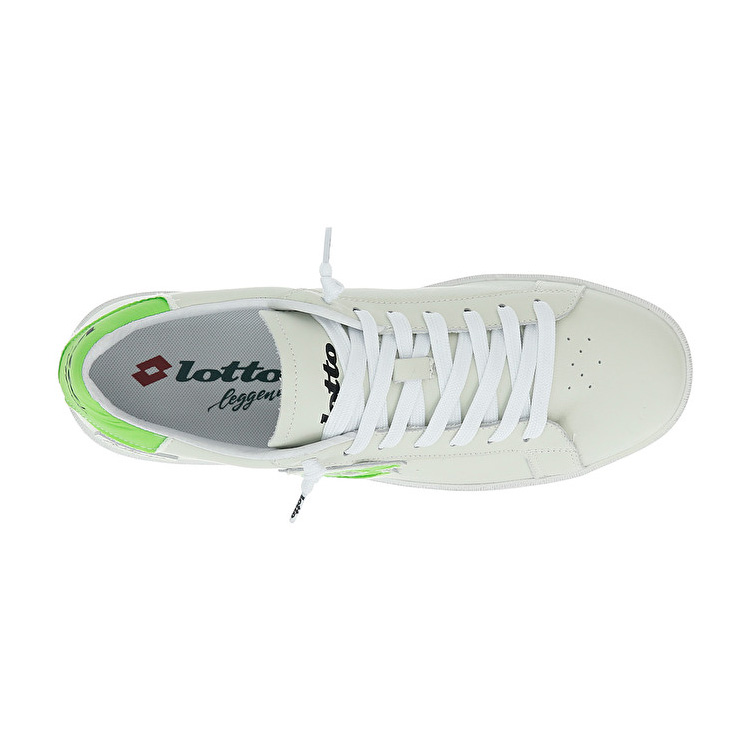 White / Green Lotto Autograph Fluo Men's Sneakers | Lotto-28956