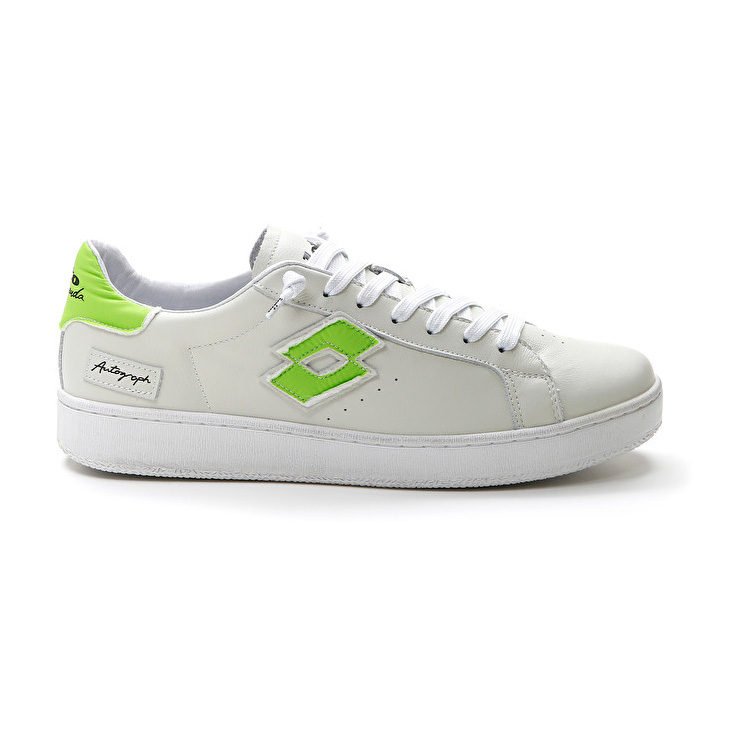 White / Green Lotto Autograph Fluo Men\'s Sneakers | Lotto-28956