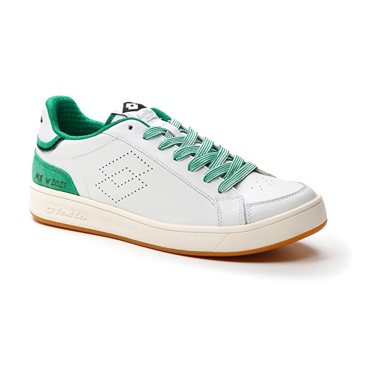 White / Green Lotto Signature Limited Edition Men's Sneakers | Lotto-86368