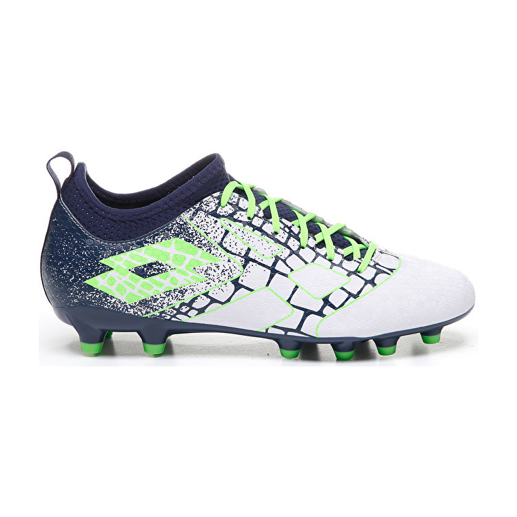 White / Green / Navy Lotto Maestro 700 Ii Fg Men\'s Soccer Shoes | Lotto-36295