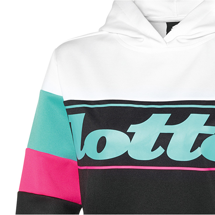 White / Green / Pink / Black Lotto Athletica Prime W Ii Sweat Hd Prt Pl Women's Sweatshirt | Lotto-5