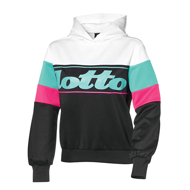 White / Green / Pink / Black Lotto Athletica Prime W Ii Sweat Hd Prt Pl Women\'s Sweatshirt | Lotto-5