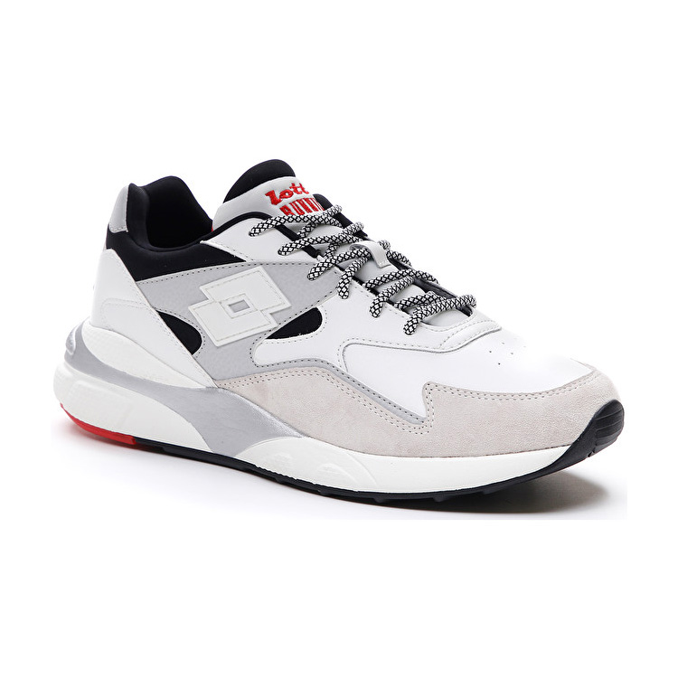 White / Grey / Black Lotto Sirius Lth Men's Sneakers | Lotto-59454