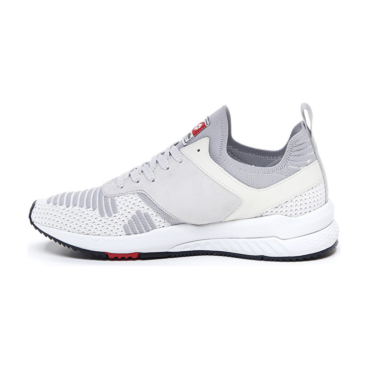 White / Grey Lotto Marathon Knit Men's Sneakers | Lotto-25122