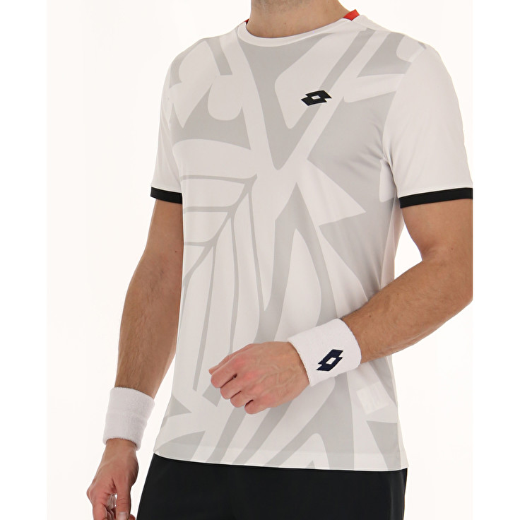 White / Grey Lotto Top Ten Iii Prt2 Pl Men's T Shirts | Lotto-97456