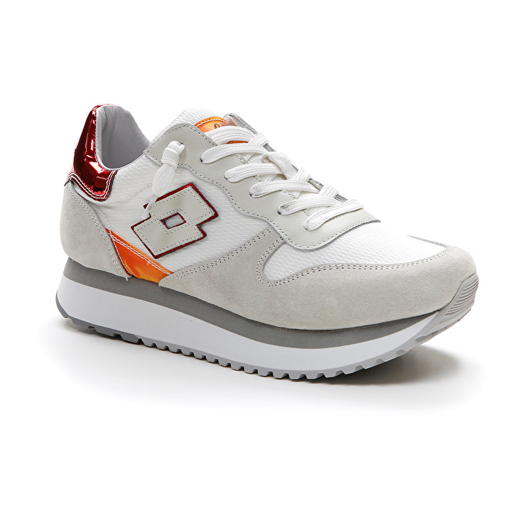 White / Grey Lotto Wedge Net W Women's Sneakers | Lotto-61256