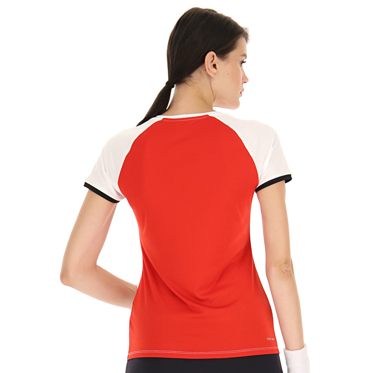 White / Grey / Red Lotto Top Ten W Iii Prt2 Pl Women's T Shirts | Lotto-86291