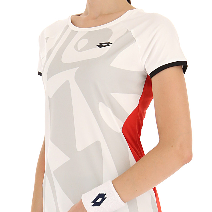 White / Grey / Red Lotto Top Ten W Iii Prt2 Pl Women's T Shirts | Lotto-86291