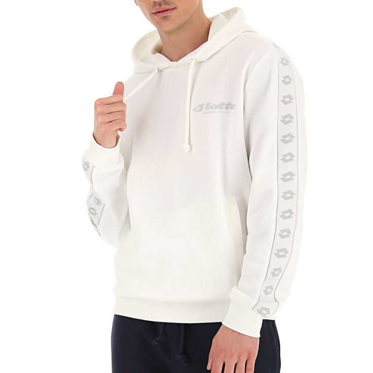 White Lotto Athletica Due Iv Sweat Hd Pl Men's Sweatshirt | Lotto-11656