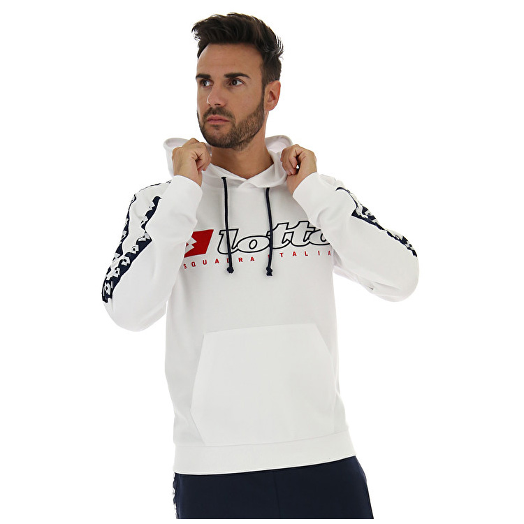 White Lotto Athletica Due Sweat Hd Pl Men\'s Sweatshirt | Lotto-60630