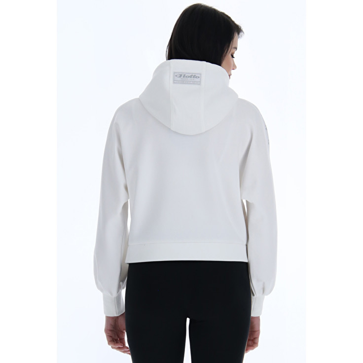 White Lotto Athletica Due W Iv Sweat Hd Pl Women's Sweatshirt | Lotto-65173