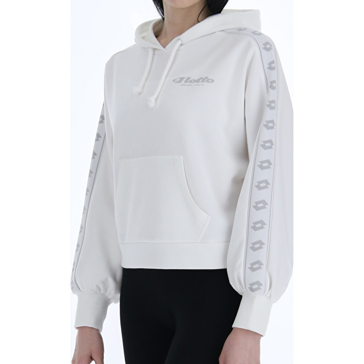 White Lotto Athletica Due W Iv Sweat Hd Pl Women's Sweatshirt | Lotto-65173