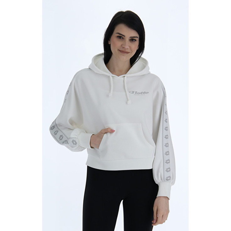 White Lotto Athletica Due W Iv Sweat Hd Pl Women\'s Sweatshirt | Lotto-65173