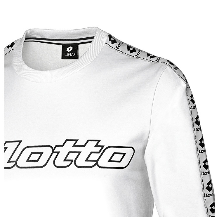 White Lotto Athletica Sweat Rn Men's Sweatshirt | Lotto-62899