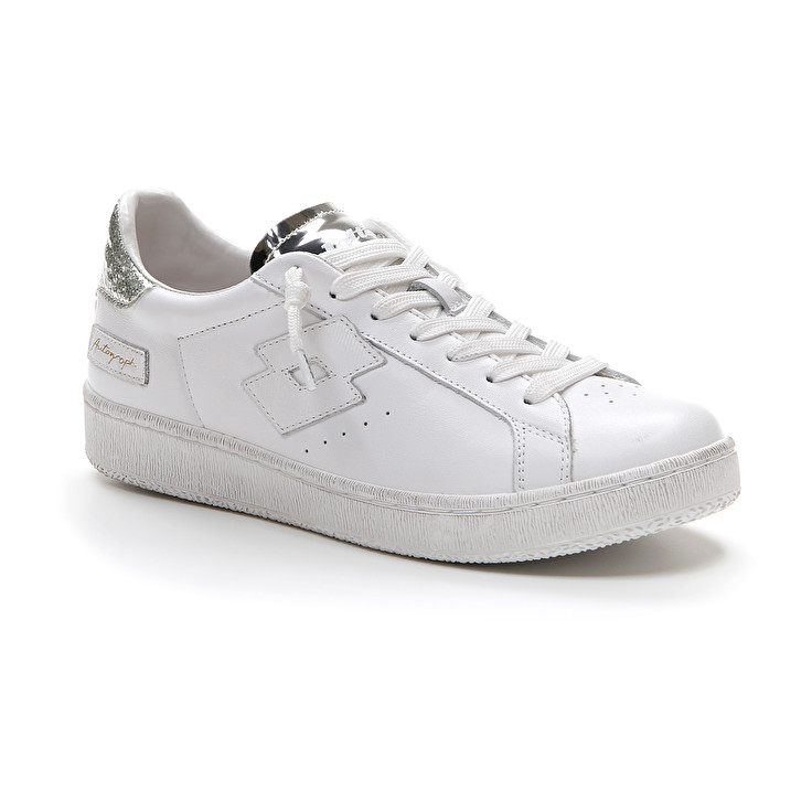 White Lotto Autograph Glitter W Women's Sneakers | Lotto-13268