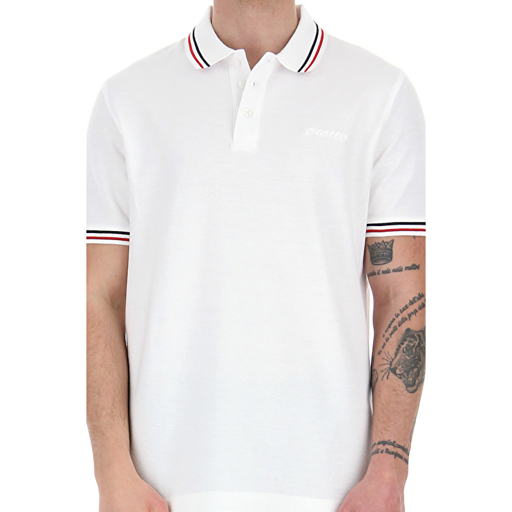 White Lotto Classica Pq Men's Polo Shirts | Lotto-62012