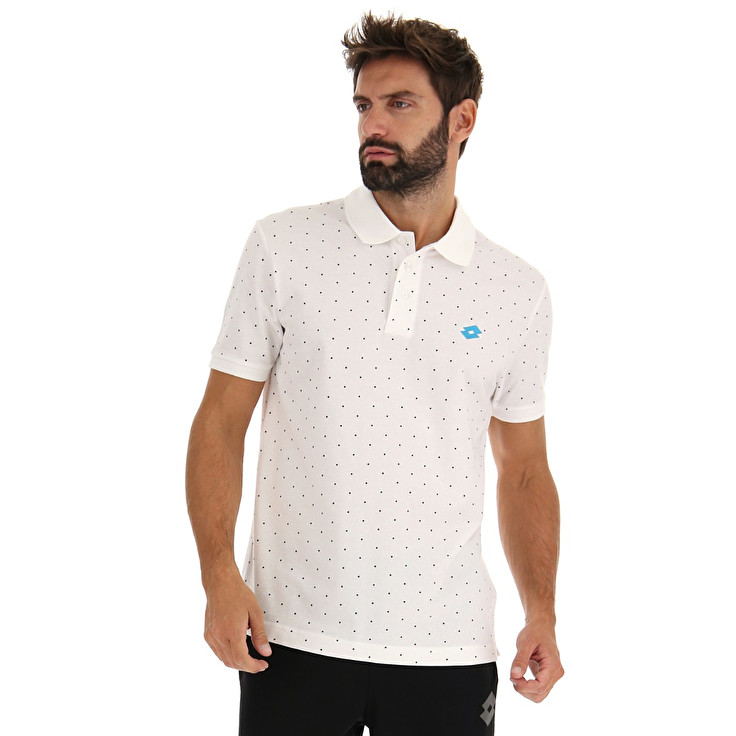 White Lotto Elba Ii Pq Men\'s Polo Shirts | Lotto-93303