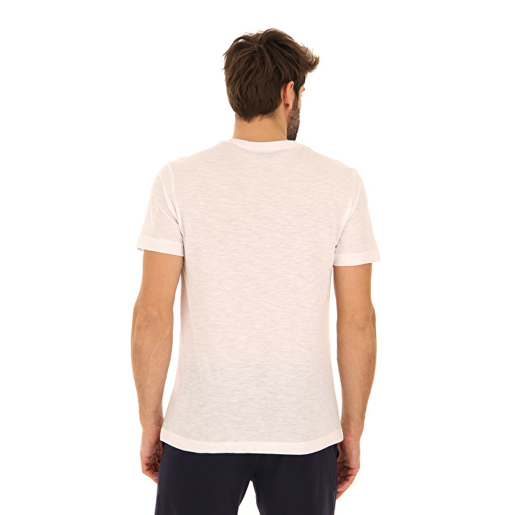 White Lotto Tee Beach Backside Men's T Shirts | Lotto-70515