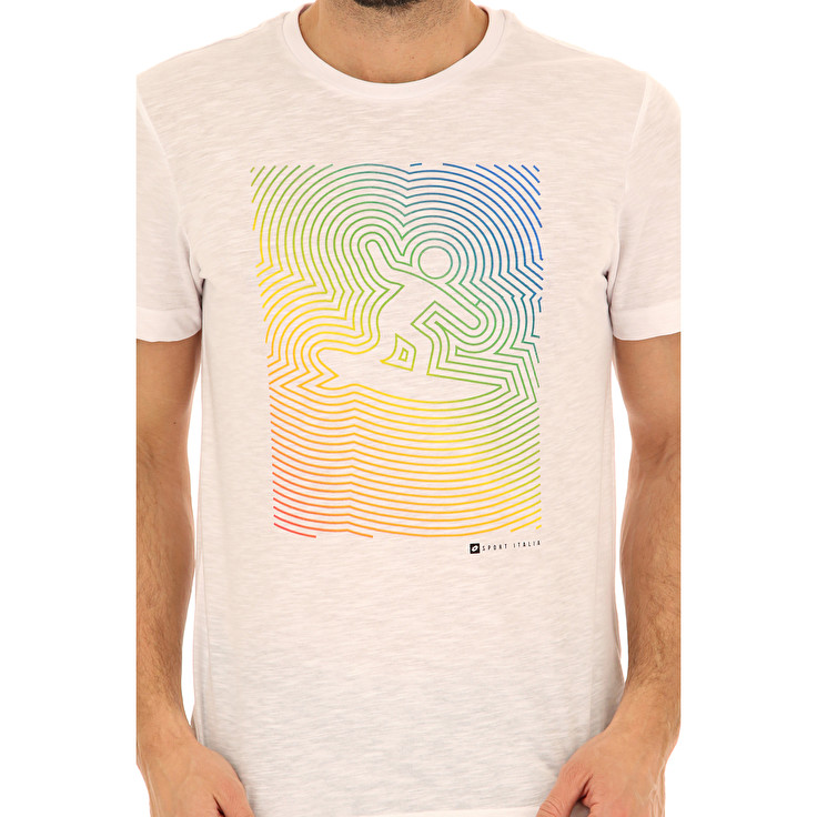 White Lotto Tee Beach Backside Men's T Shirts | Lotto-70515