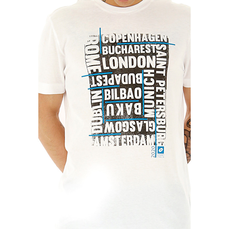 White Lotto Tee Europe Js Men's T Shirts | Lotto-59391