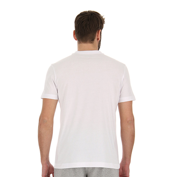 White Lotto Tee Logo Men's T Shirts | Lotto-49949