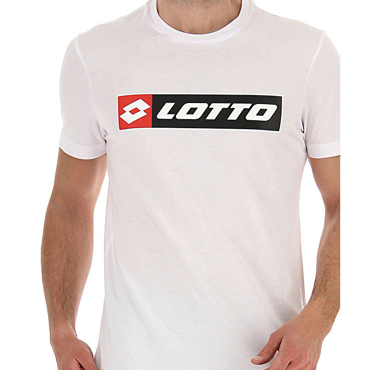 White Lotto Tee Logo Men's T Shirts | Lotto-49949