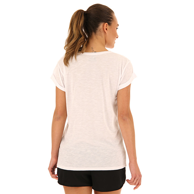 White Lotto Tee Smile W Pl Women's T Shirts | Lotto-37622