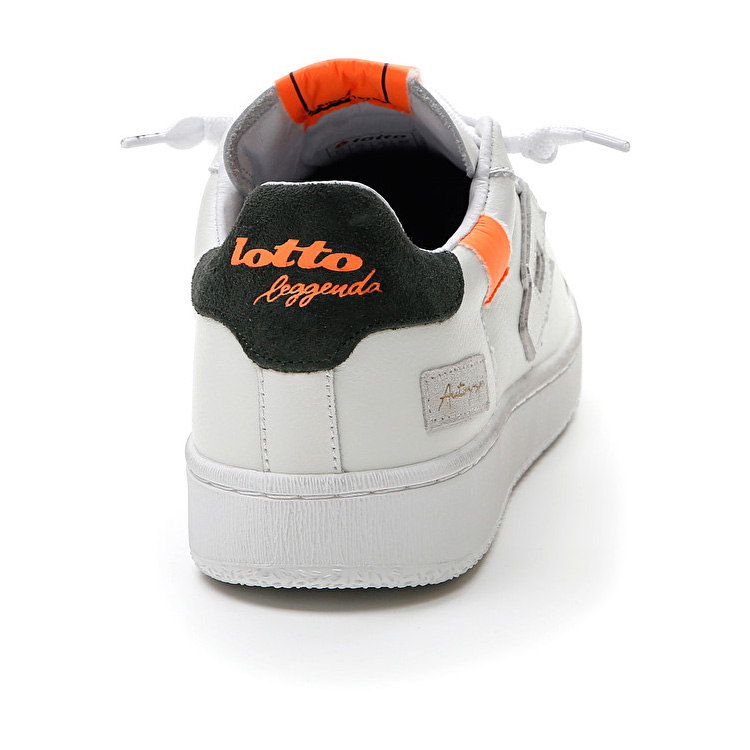 White / Orange / Green Lotto Autograph Block Men's Sneakers | Lotto-58414