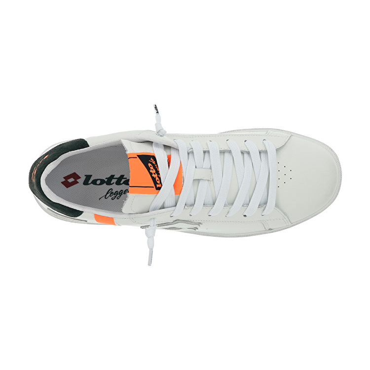 White / Orange / Green Lotto Autograph Block Men's Sneakers | Lotto-58414