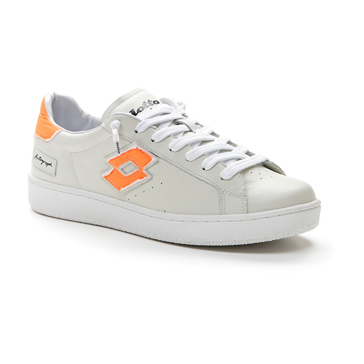 White / Orange Lotto Autograph Fluo Men's Sneakers | Lotto-24320