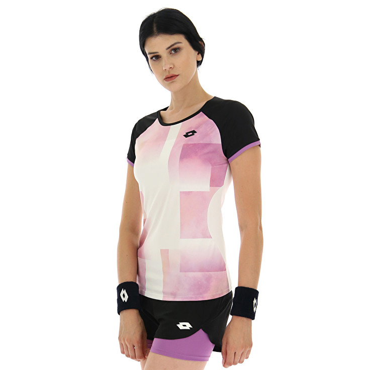 White / Pink Lotto Top Ten W Iii Prt1 Pl Women's T Shirts | Lotto-34900